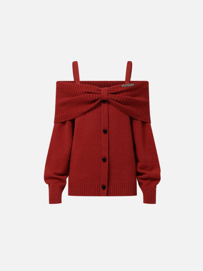 Aelfric Eden Bow Front Off-The-Shoulder Sweater