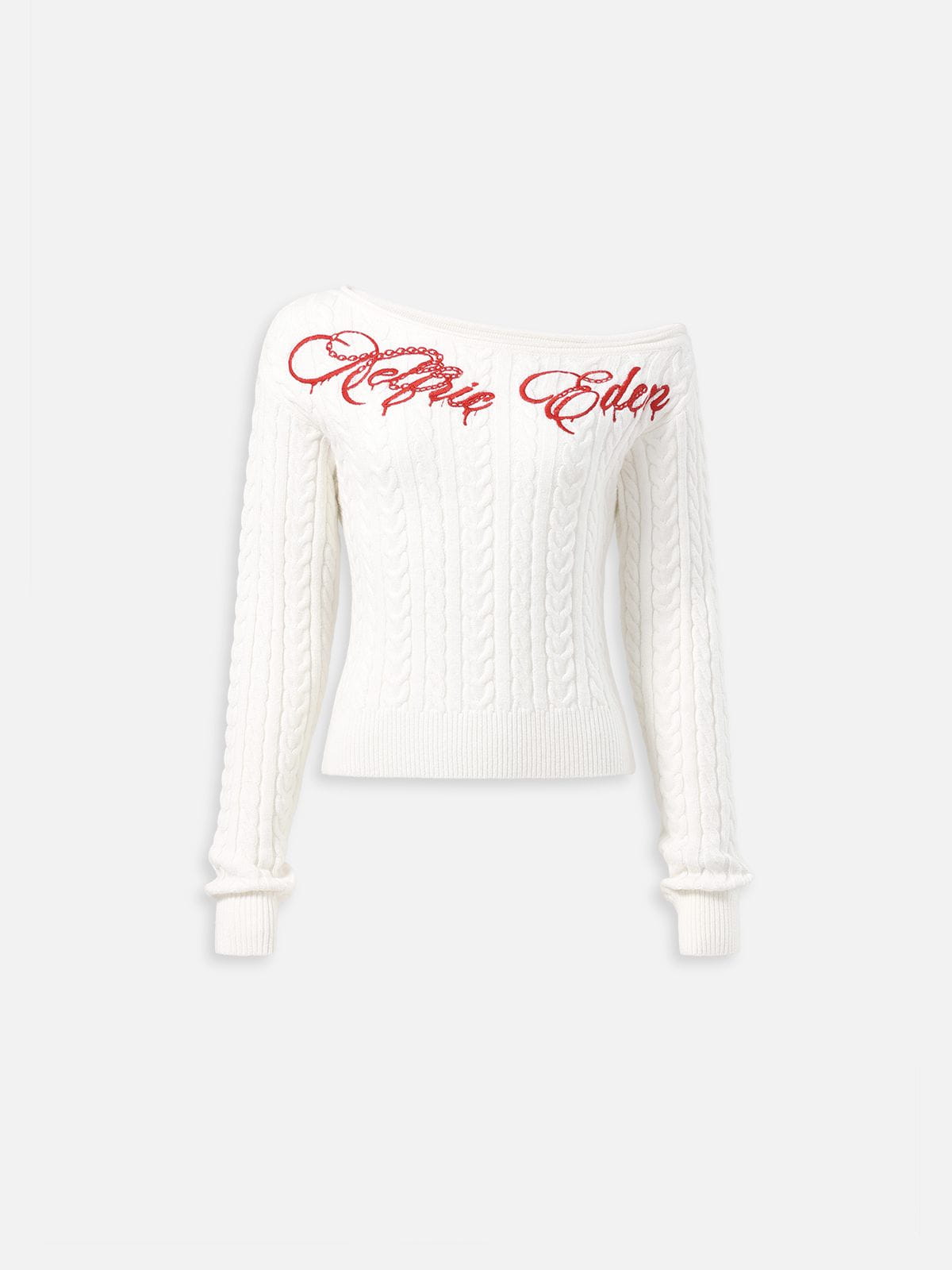 Aelfric Eden Cable Knit Off-The-Shoulder Sweater