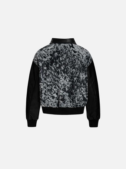 Aelfric Eden Leopard Panel Faux Leather Jacket