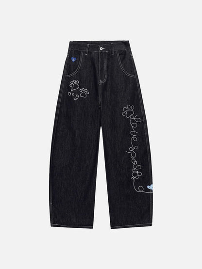 Aelfric Eden Embroidered Baggy Barrel Jeans