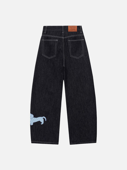 Aelfric Eden Embroidered Baggy Barrel Jeans