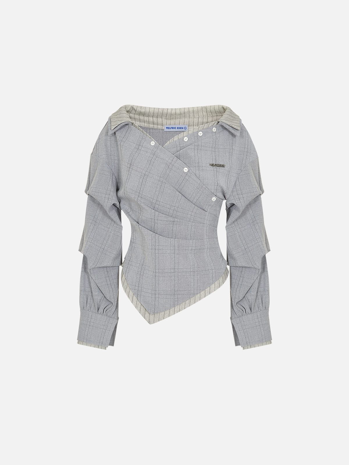 Aelfric Eden Pleated Off-The-Shoulder Long Sleeve Shirt