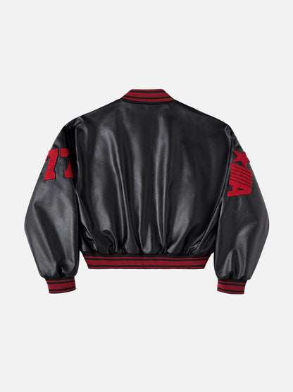 Aelfric Eden Towel Embroidered Faux Leather Jacket