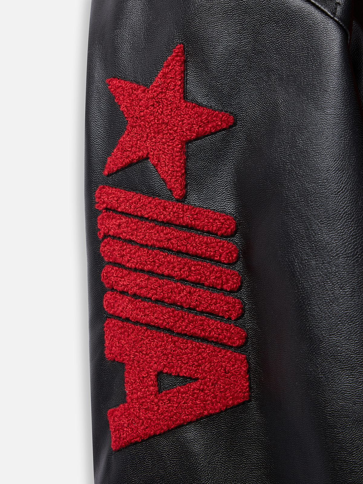 Aelfric Eden Towel Embroidered Faux Leather Jacket