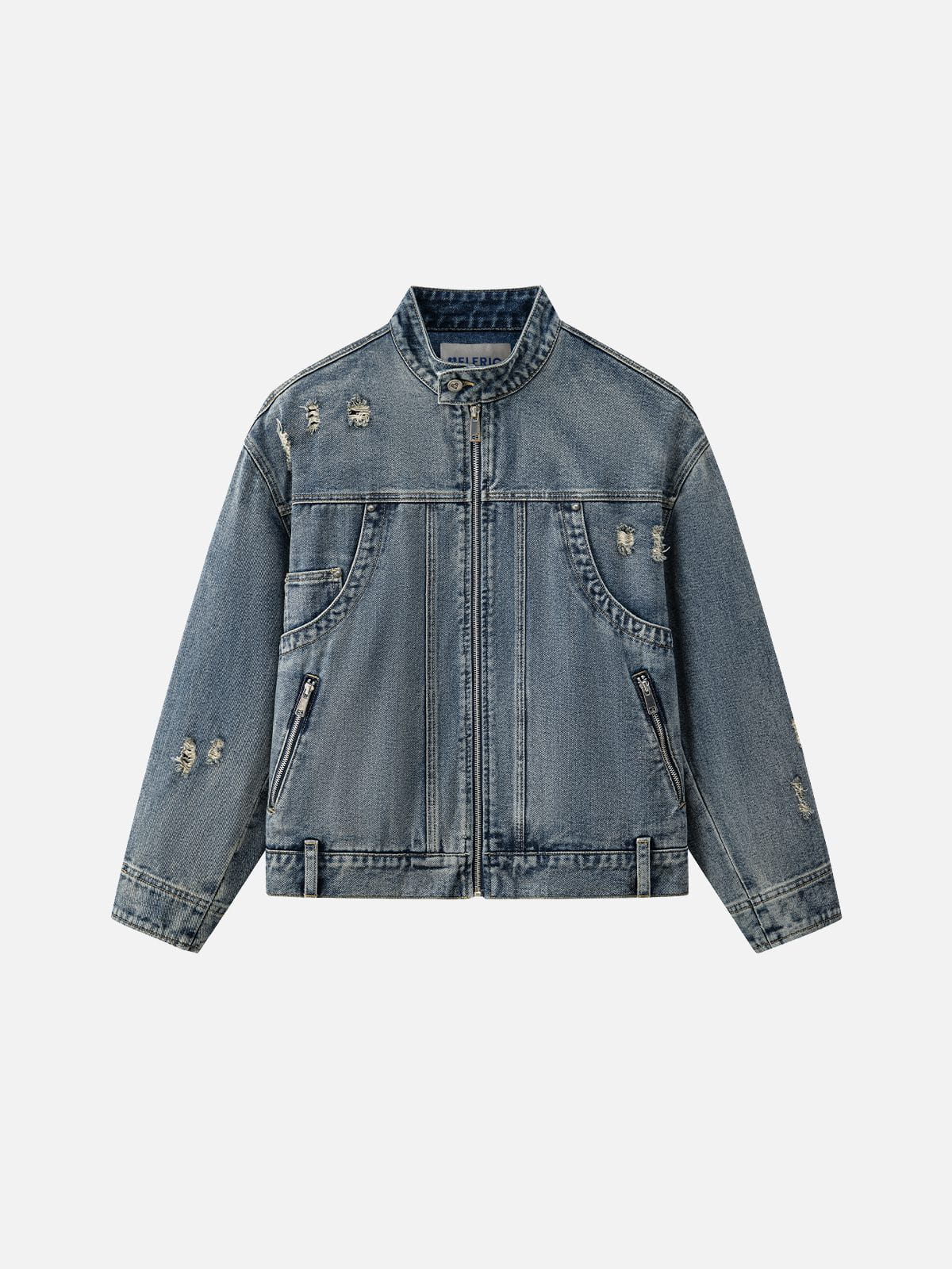 Aelfric Eden Boxy Stand Collar Denim Jacket