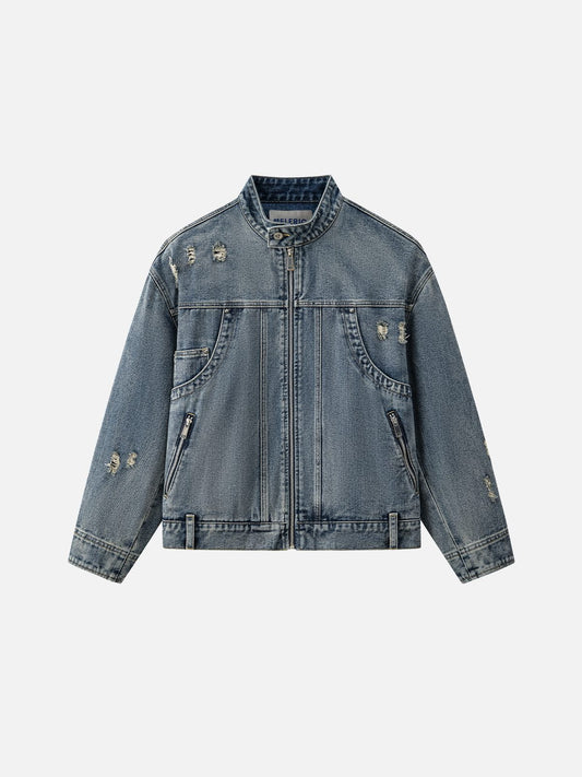 Aelfric Eden Boxy Stand Collar Denim Jacket