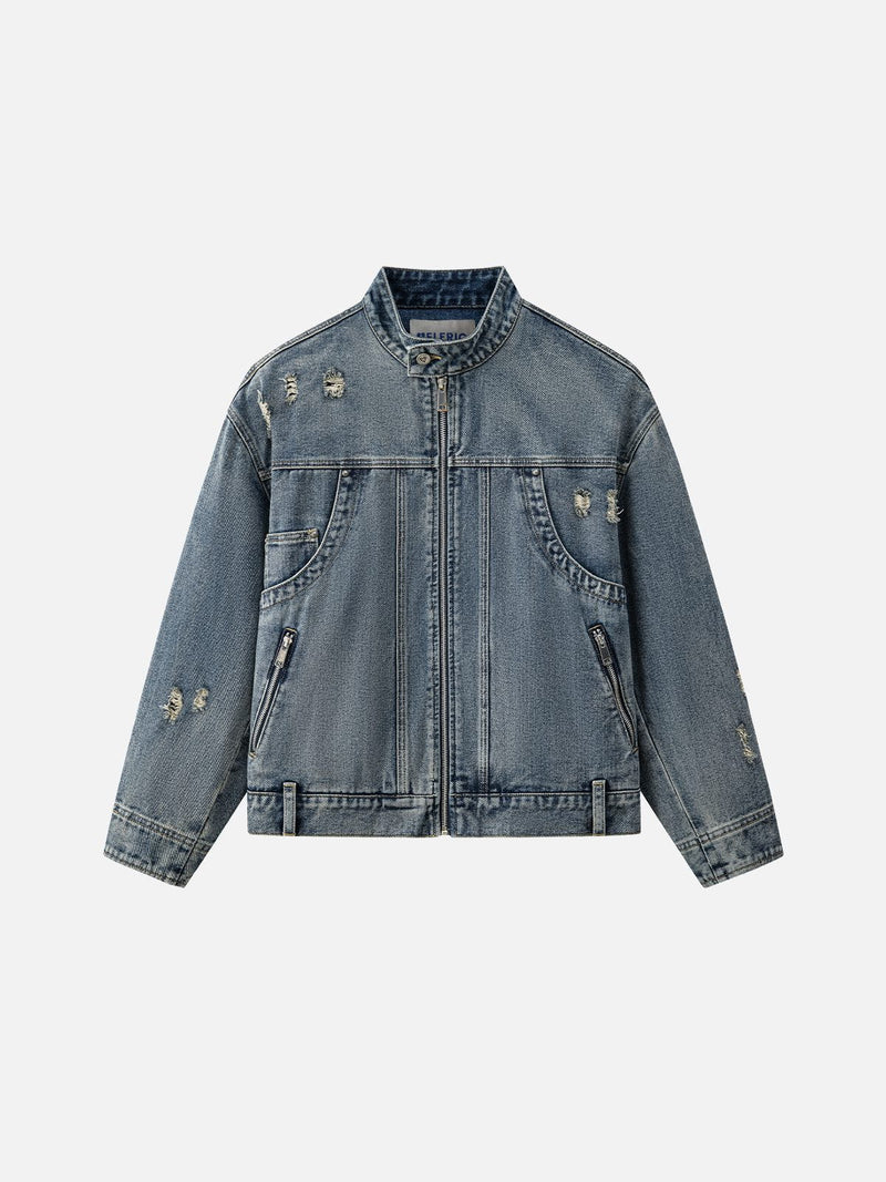 Aelfric Eden Boxy Stand Collar Denim Jacket