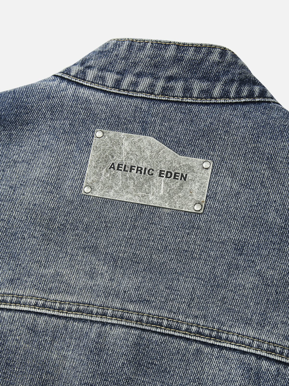 Aelfric Eden Boxy Stand Collar Denim Jacket