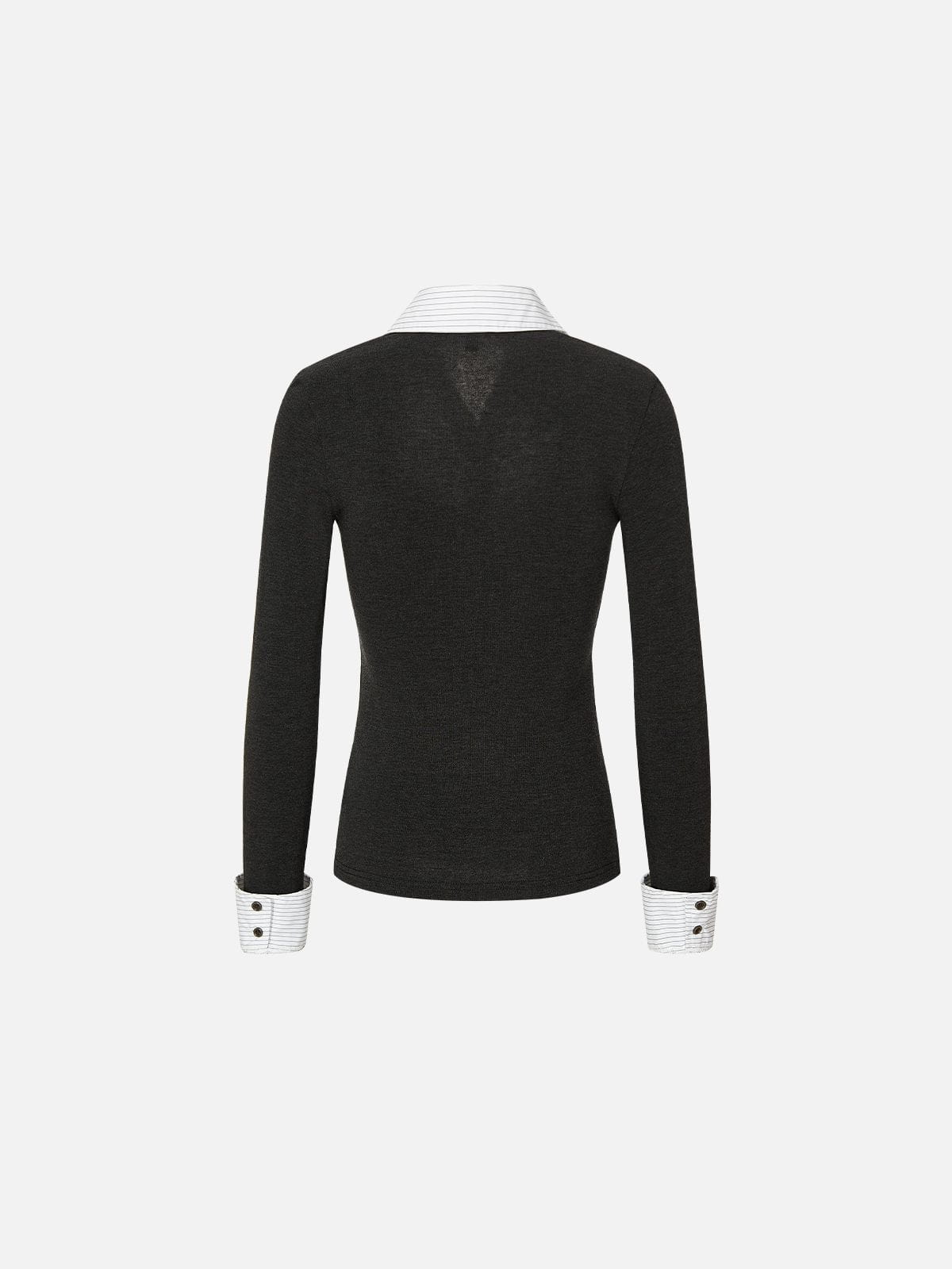 Aelfric Eden Striped Layered Cowl Neck Knit Top