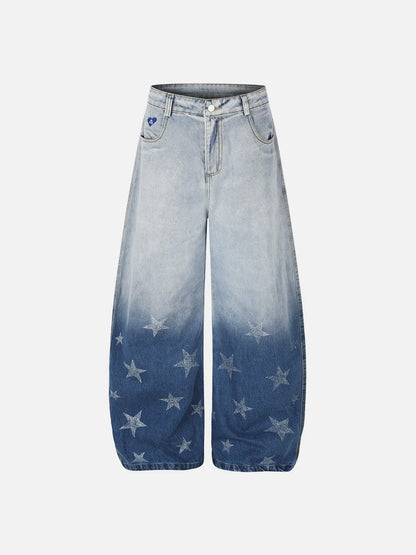 Aelfric Eden Gradient Washed Baggy Barrel Jeans