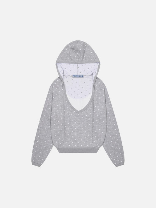 Aelfric Eden Polka Dot Deep V Pullover Hoodie