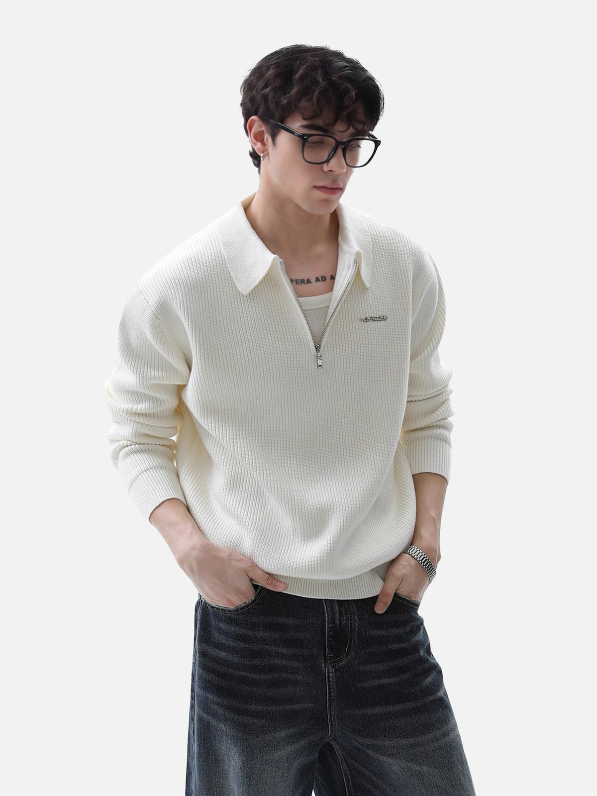 Aelfric Eden Half-Zip Polo Collar Sweater