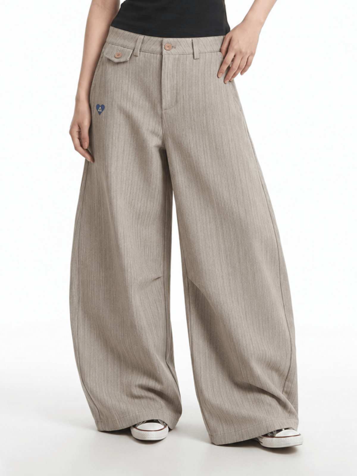 Aelfric Eden Pinstripe Baggy Barrel Pants